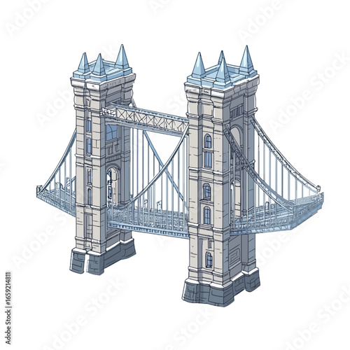 Vector illustration of a flying bridge 