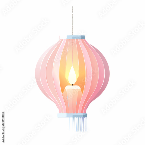 Chinese lantern pink vector illustration
3