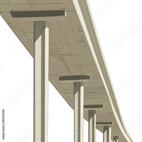 Flyover bridge on white 