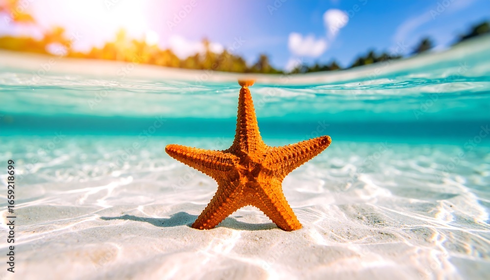 Starfish resting underwater Starfish resting underwater