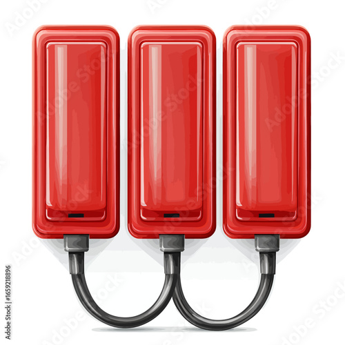 Red fuse box isolated 