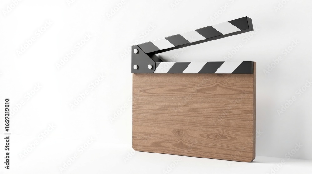 Obraz premium A Classic Wooden Film Clapperboard Ready for Action, a Symbol of Cinematic Production and Storytelling