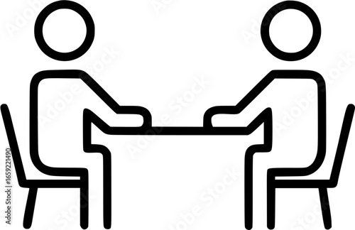 Co-Working Space in outline icon style, Condominium concept, Common Areas theme.