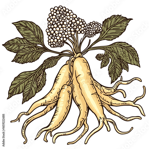 Ginseng leaf vector 