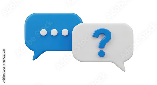 Two speech bubbles communication on transparent background