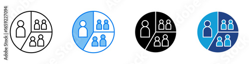 Segmentation icon set multiple style collection