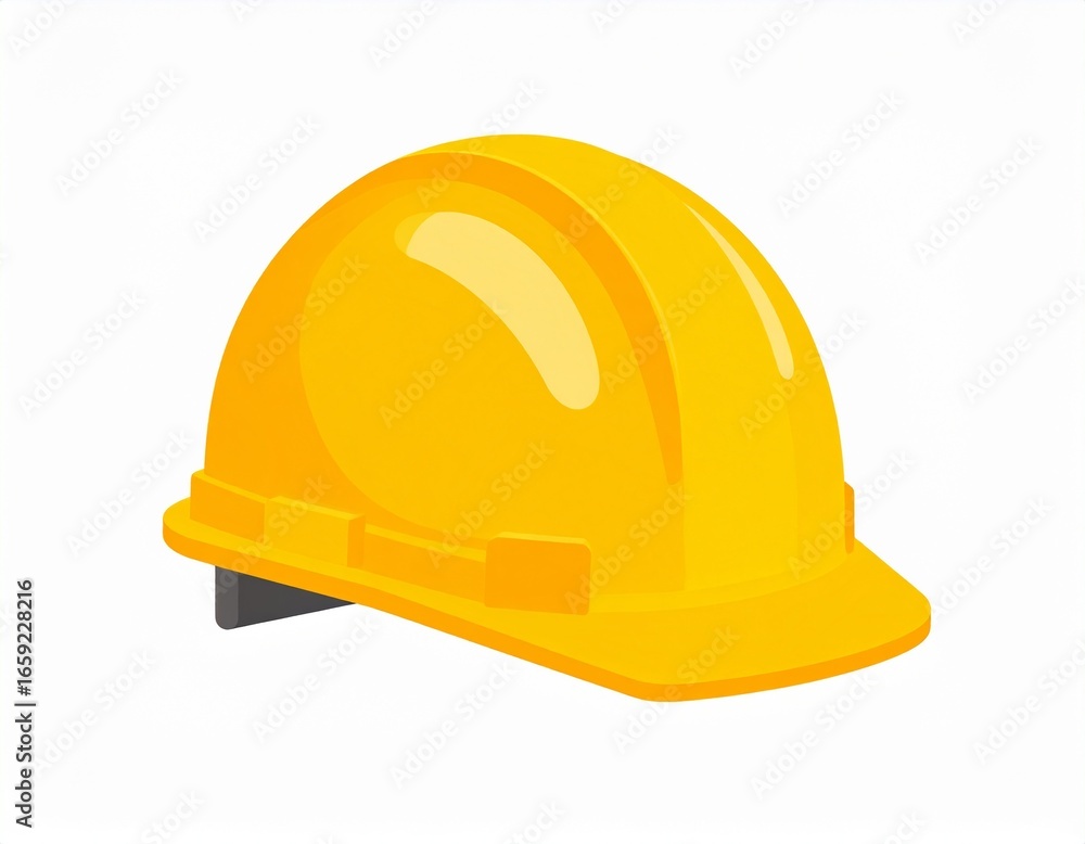 Fototapeta premium yellow helmet isolated on white for construction worker