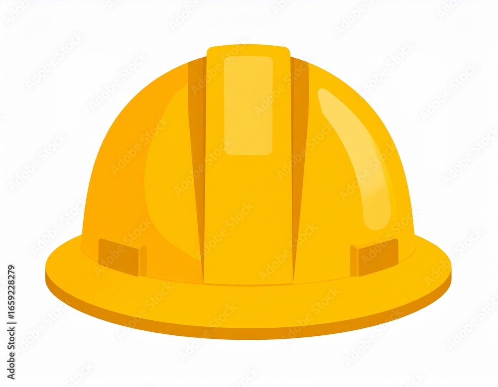 Fototapeta premium yellow hard hat on white background