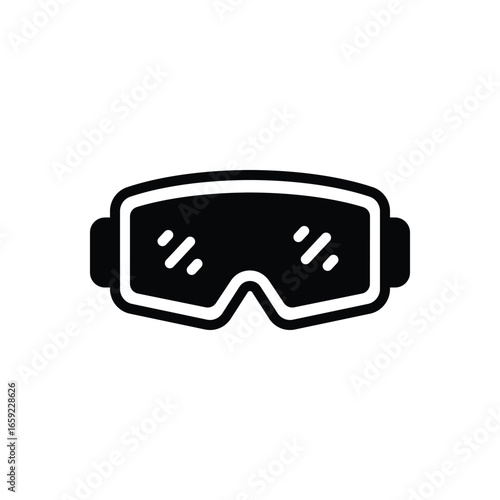 Black solid icon for glasses