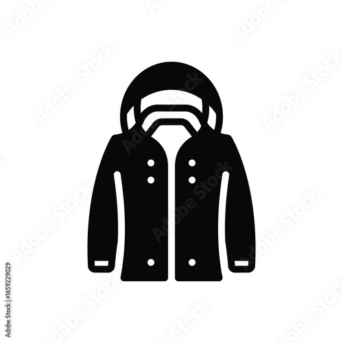 Black solid icon for outerwear