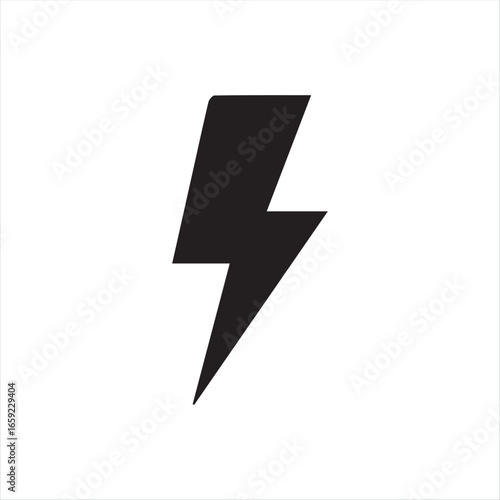 Free Download Black silhouette lightning bolt icon with a simple geometric style. Perfect for representing power, energy, electricity, or speed in modern graphic design - GFXLoad