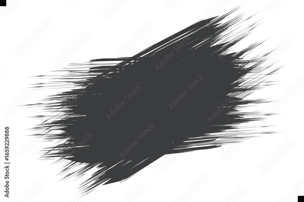 Obraz premium Grunge badge brush, hand drawn black sticker-brush stroke