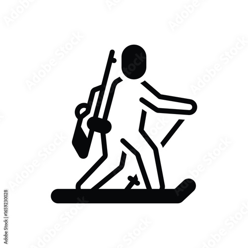 Black solid icon for biathlon