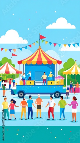 Wallpaper Mural People at a funfair Torontodigital.ca