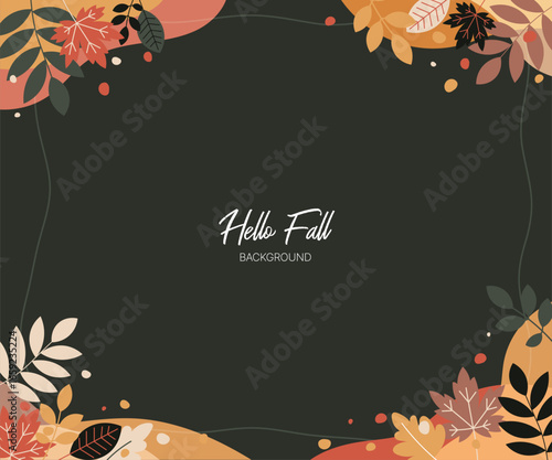 Autumn background expressed in autumn symbols
