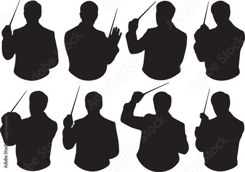 Conductor Silhouette Vector Set for Orchestra and Choral Performance Art