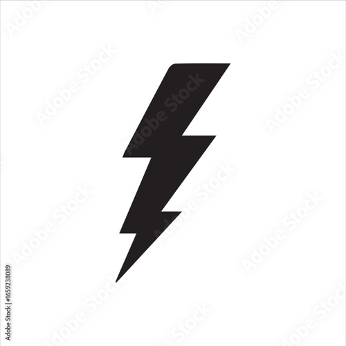 Free Download Minimalist thunderbolt vector symbol in black color. Ideal for apps, logos, weather icons, energy signs, and electrical hazard graphics - GFXLoad