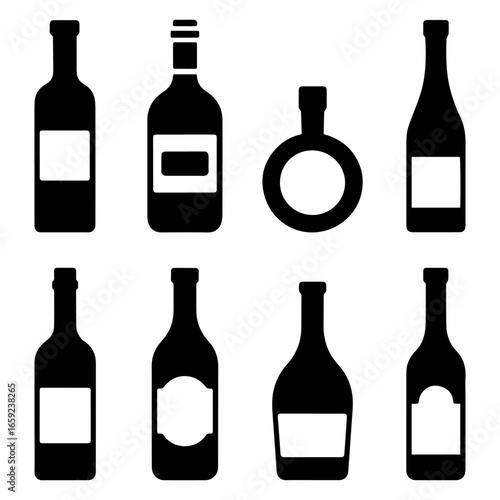 wine bottles vector illustration