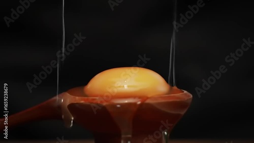 Hands carefully cracking open a speckled quail egg