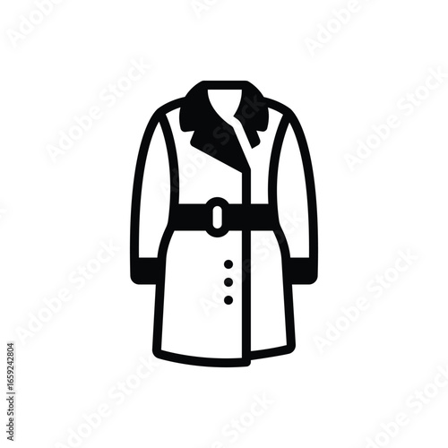 Black solid icon for coats