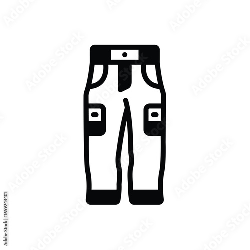Black solid icon for pants