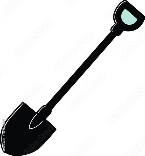 Vector illustration of shovel garden tools and construction icons