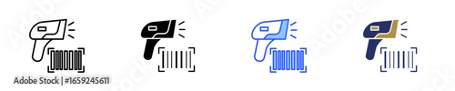 Barcode Scanner  Icon Set Multiple Style Collection
