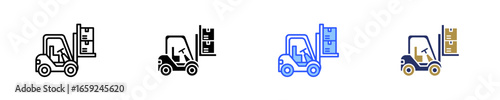 Forklift  Icon Set Multiple Style Collection