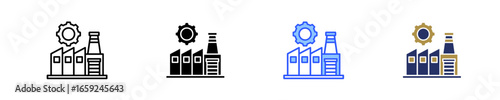 Manufacturer  Icon Set Multiple Style Collection