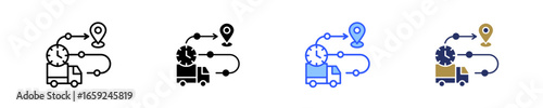 Real-Time Tracking  Icon Set Multiple Style Collection
