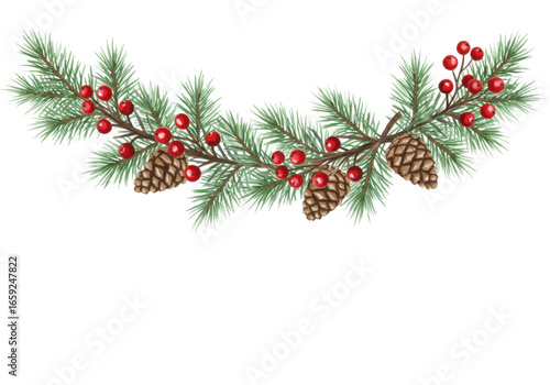 Festive garland isolated on transparent background