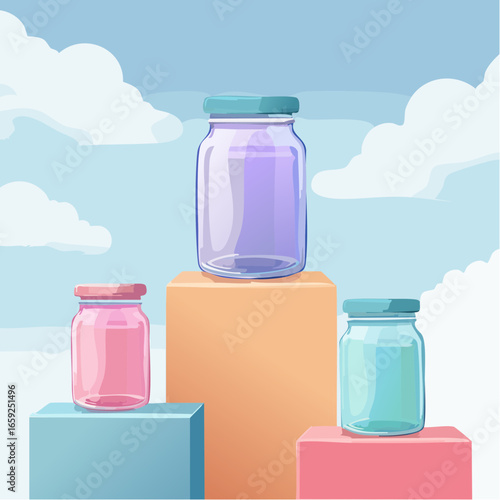 Flat glass waste glass jar food preservation icon
3