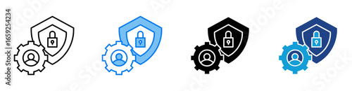 Privacy icon set multiple style collection