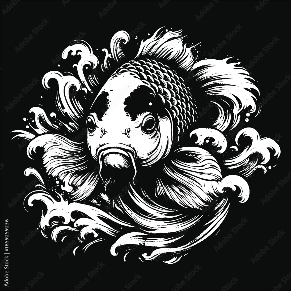 Fototapeta premium Set Hand drawn Goat Skull Head Dark Art with Different Angel Hatching Outline Style illustration