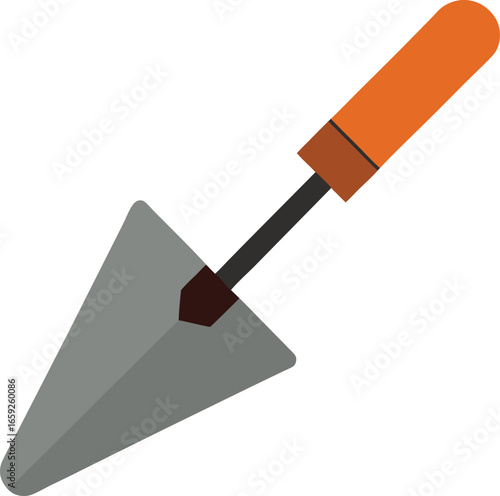 Versatile vector design of a trowel tool for construction and gardening