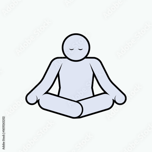 Meditation Icon. Yoga, Refresh.  Relaxation, Mental Wellness.