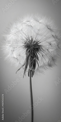 Wallpaper Mural Monochrome close-up of a dandelion seed head, showing delicate details and subtle texture Torontodigital.ca