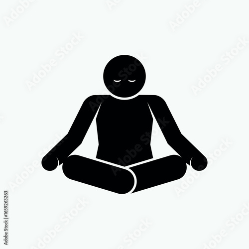 Meditation Icon. Yoga, Refresh.  Relaxation, Mental Wellness.