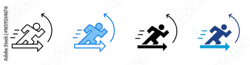 Agility icon set multiple style collection