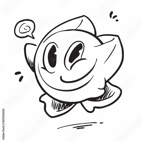 Happy cartoon character with a thought bubble, perfect for creative projects, playful designs, and fun storytelling moments that bring joy to your audience