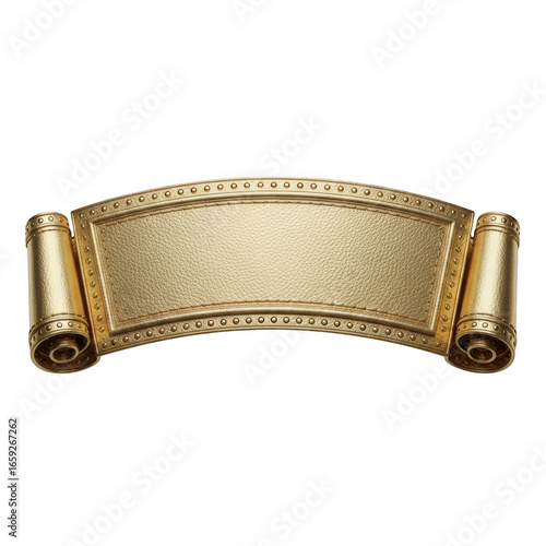 Antique golden scroll isolated on transparent background transparent background