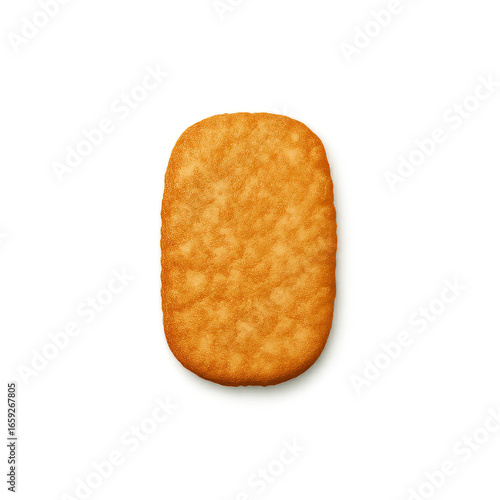 Golden Brown Hash Brown Patty: Crispy Potato Breakfast Treat Isolated