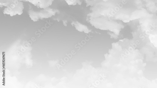 black sky with white cloud. Vector graphics