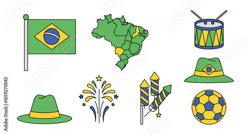Brazilian National Symbols and Celebration Icons