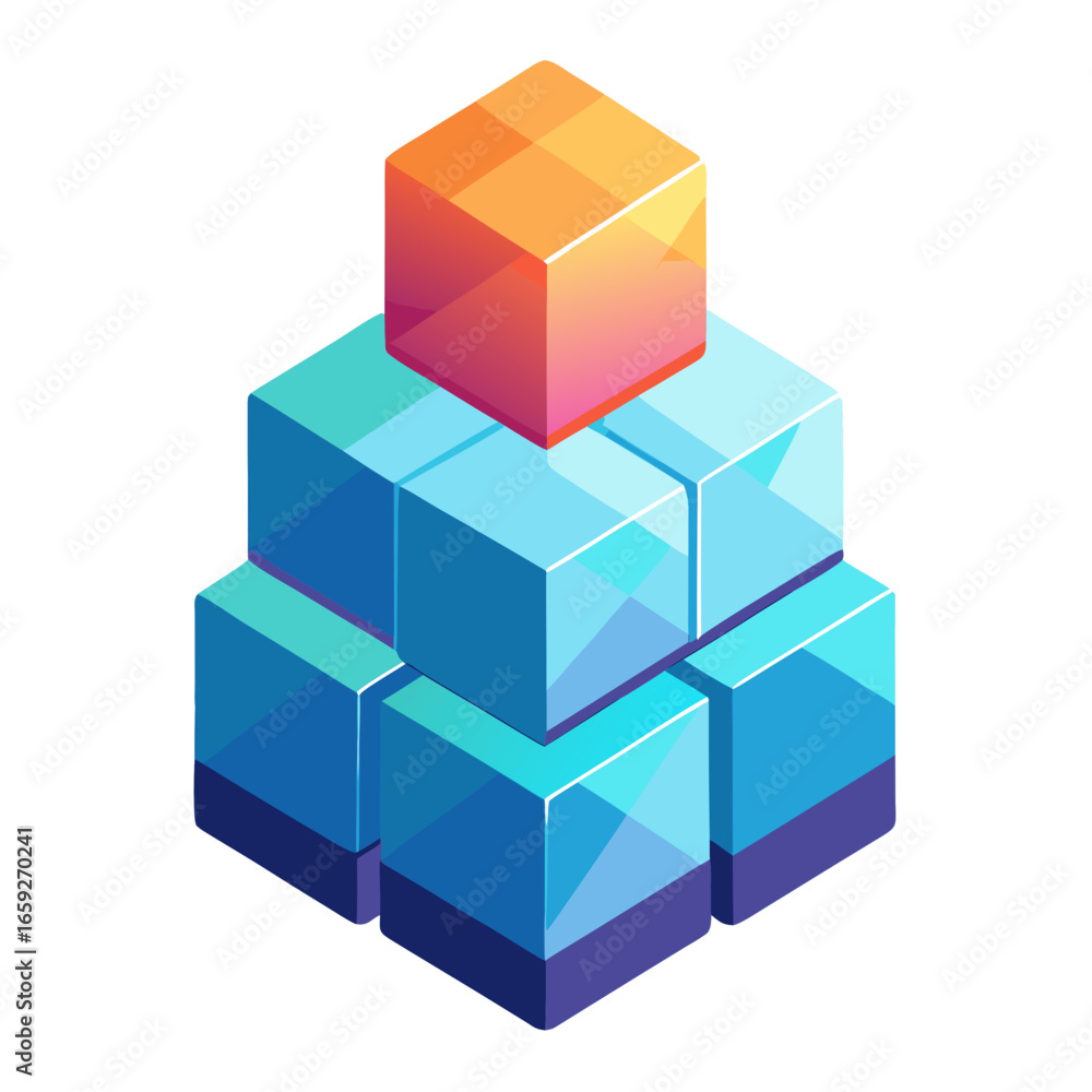 Obraz premium 3d cubes on white background