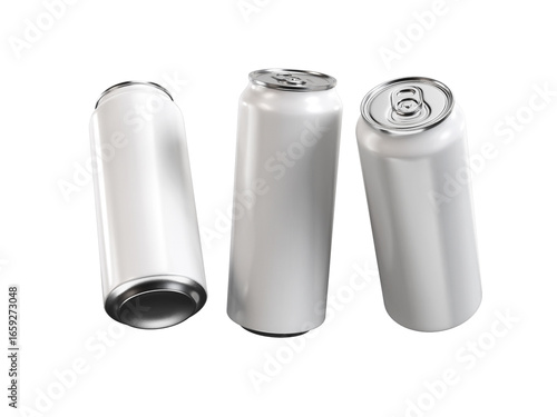 Three Soda Can Mockup Floating Product Presentation