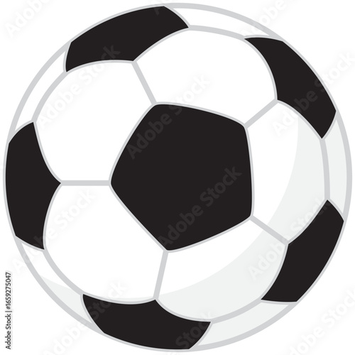 classic football or black and white soccer ball sport equipment flat icon
