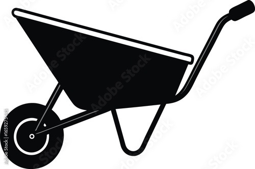 Farm wheelbarrow icon simple illustration of farm wheelbarrow vector icon for web design isolated on white background