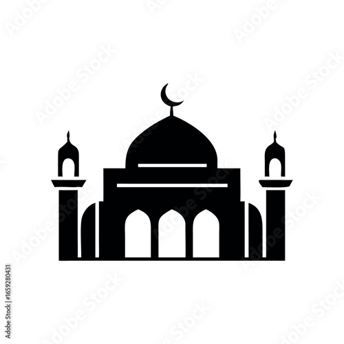 Islamic Mosque Icon – Minimalist Religious Symbol Vector