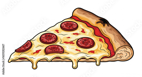 A single slice of pepperoni pizza, with melted cheese and a crispy crust.